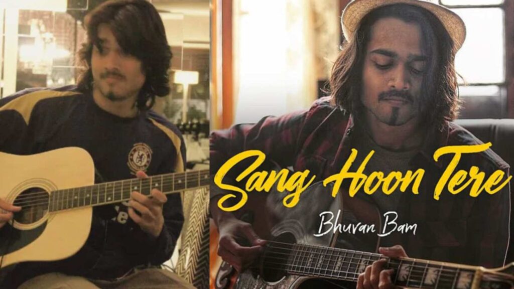 this images shows bhuvan bam as a singer and guitarist, started his career as an independant musician. 